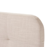 Baxton Studio Germaine Mid-Century Modern Beige Mix Linen Fabric Queen Size Grid-Tufting Platform Bed