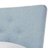 Baxton Studio Hannah Mid-Century Modern Sky Blue King Size Fabric Platform Bed