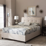 Baxton Studio Lea Modern and Contemporary Beige Mix-Linen Queen Size Storage Platform Bed