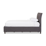 Baxton Studio Lea Modern and Contemporary Dark Grey Fabric Queen Size Storage Platform Bed