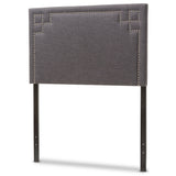 Baxton Studio Geneva Modern and Contemporary Dark Grey Fabric Upholstered Twin Size Headboard 