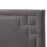 Baxton Studio Geneva Modern and Contemporary Dark Grey Fabric Upholstered Twin Size Headboard 