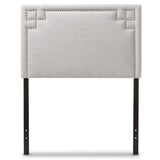 Baxton Studio Geneva Modern and Contemporary Grayish Beige Fabric Upholstered Twin Size Headboard 