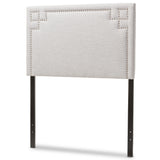 Baxton Studio Geneva Modern and Contemporary Grayish Beige Fabric Upholstered Twin Size Headboard 