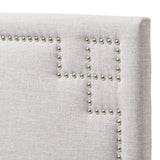 Baxton Studio Geneva Modern and Contemporary Grayish Beige Fabric Upholstered Twin Size Headboard 