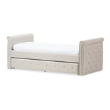 Swamson Modern Contemporary Fabric Tufted Twin Size Daybed with Trundle Bed