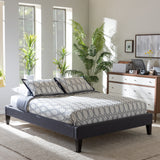 Baxton Studio Lancashire Modern and Contemporary Grey Fabric Upholstered King Size Bed Frame with Tapered Legs 