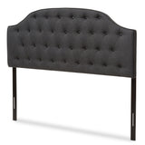Windsor Modern Contemporary Fabric Upholstered Scalloped Buttoned Queen Size Headboard