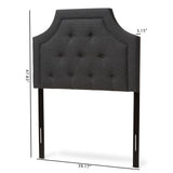 Baxton Studio Mars Modern and Contemporary Dark Grey Fabric Twin Size Headboard