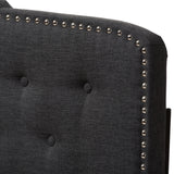 Baxton Studio Lucy Modern and Contemporary Dark Grey Fabric Queen Size Headboard