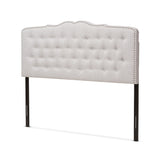 Lucy Modern and Contemporary Greyish Beige Fabric Full Size Headboard