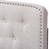 Baxton Studio Lucy Modern and Contemporary Greyish Beige Fabric Full Size Headboard