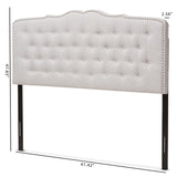 Baxton Studio Lucy Modern and Contemporary Greyish Beige Fabric Queen Size Headboard