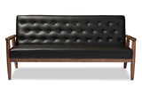 Sorrento Mid-Century Retor Modern Upholstered Wooden 3 Seater Sofa