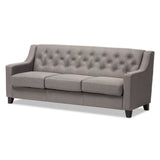Arcadia Modern Contemporary Fabric Upholstered Button Tufted LIving Room 3 Seater Sofa