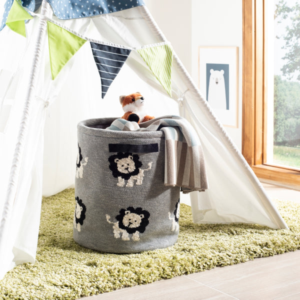 Safavieh Leo Storage Basket in Dark Grey BBY6100A