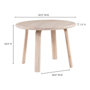 Malibu Round Dining Table  White Oak