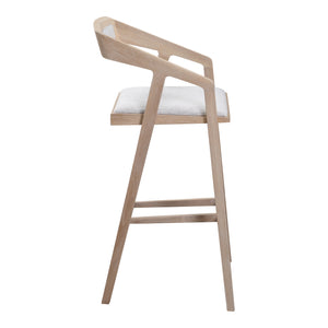 Padma Oak Barstool Light Grey