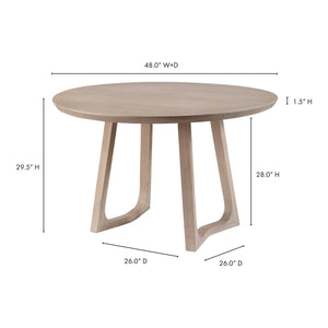 Silas Round Dining Table Oak