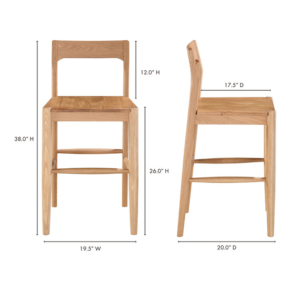 Moe's Home Owing Counter Stool Oak BC-1124-24