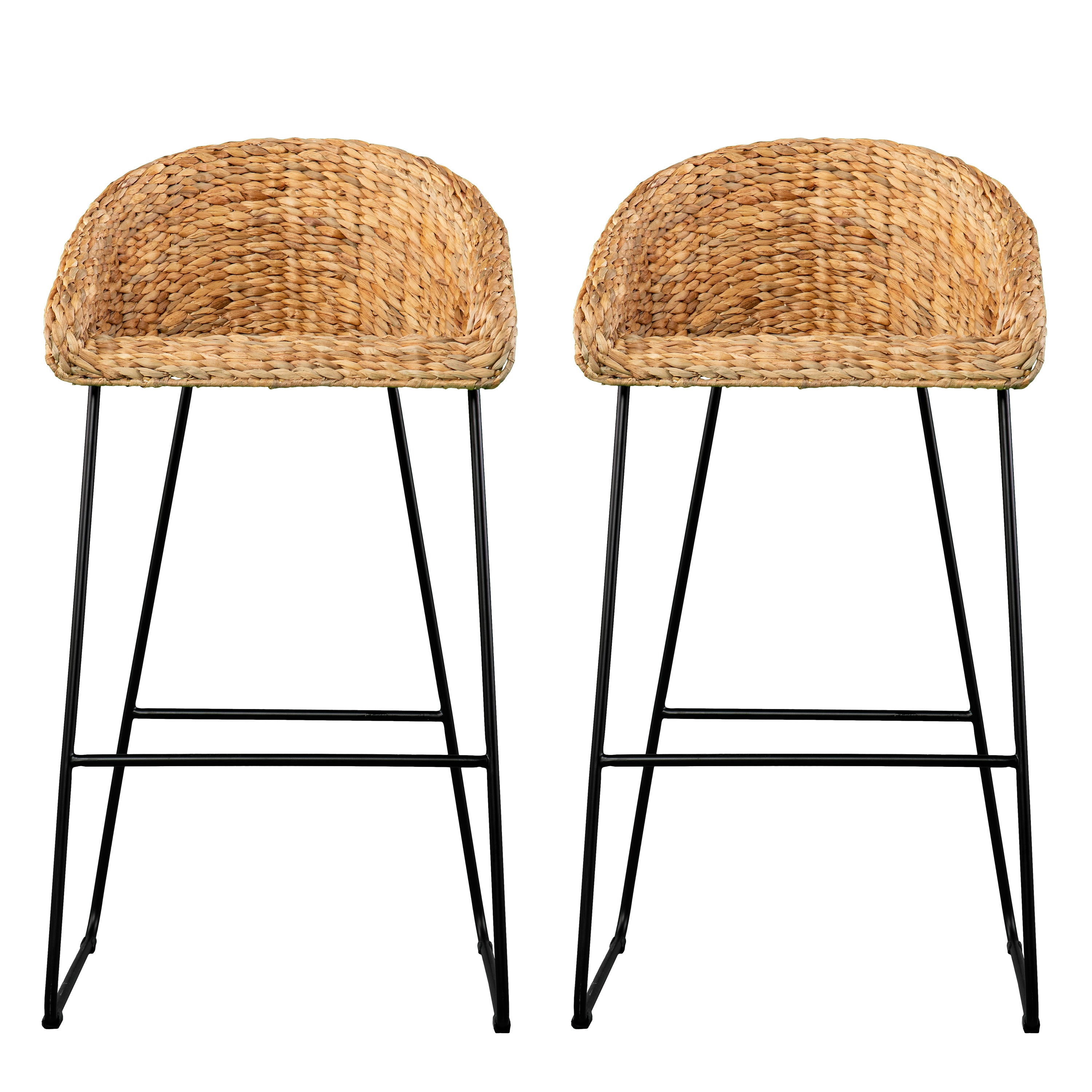 Landrine Coastal Water Hyacinth Bar Stools Set
