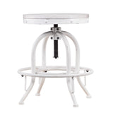 Sei Furniture Industrial Adjustable Height Swiveling Stool White Bc2454