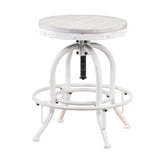 Sei Furniture Industrial Adjustable Height Swiveling Stool White Bc2454