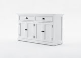 Halifax Buffet Hutch Unit with 2 Adjustable Shelves in Mahogany, Medium-Density Fibreboard (MDF) & Antique Brass Hardware with Classic White Finish