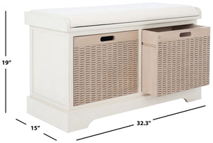 Safavieh Landers 2 Drawer/Cushion Storage Bench BCH5702A
