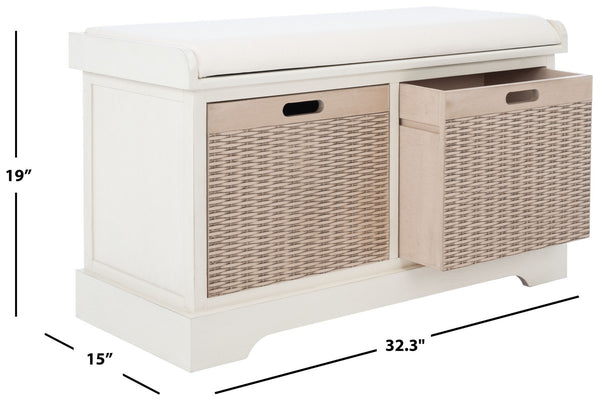 Safavieh Landers 2 Drawer/Cushion Storage Bench BCH5702A