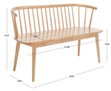 Safavieh Blanchard Spindle Bench Natural Rubber Wood BCH8500A