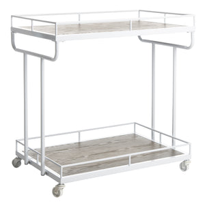 Dawson Industrial-Chic 2 Tier Rectangle Bar Cart with Rolling Design for Stylish Home Entertaining