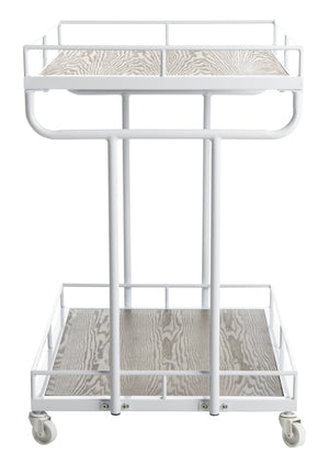 Dawson Industrial-Chic 2 Tier Rectangle Bar Cart with Rolling Design for Stylish Home Entertaining