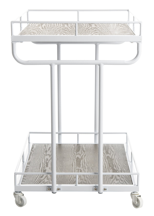 Dawson Industrial-Chic 2 Tier Rectangle Bar Cart with Rolling Design for Stylish Home Entertaining