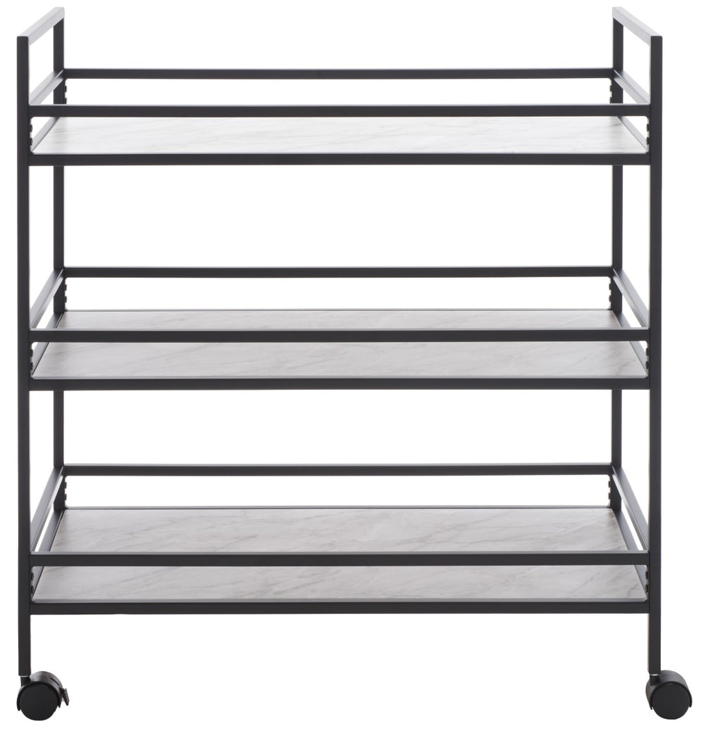 Idria Modern 3-Tier Bar Cart - Sophisticated Serving Trolley with Sleek Design for Entertaining