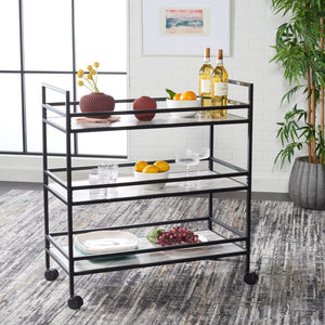 Idria Modern 3-Tier Bar Cart - Sophisticated Serving Trolley with Sleek Design for Entertaining