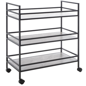 Idria Modern 3-Tier Bar Cart - Sophisticated Serving Trolley with Sleek Design for Entertaining