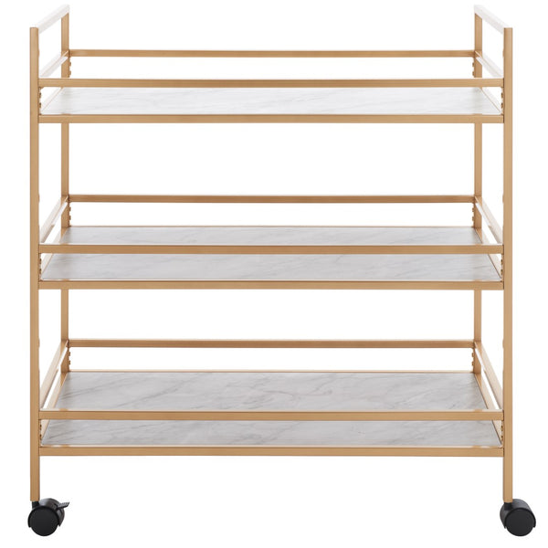 Idria Modern 3-Tier Bar Cart - Sophisticated Serving Trolley with Sleek Design for Entertaining