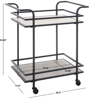 Lameris Stylish Two-Tier Bar Cart with Curved Handles for Elegant Entertaining and Storage Solutions