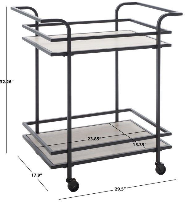 Lameris Stylish Two-Tier Bar Cart with Curved Handles for Elegant Entertaining and Storage Solutions