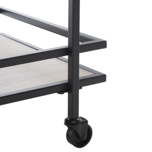 Lameris Stylish Two-Tier Bar Cart with Curved Handles for Elegant Entertaining and Storage Solutions