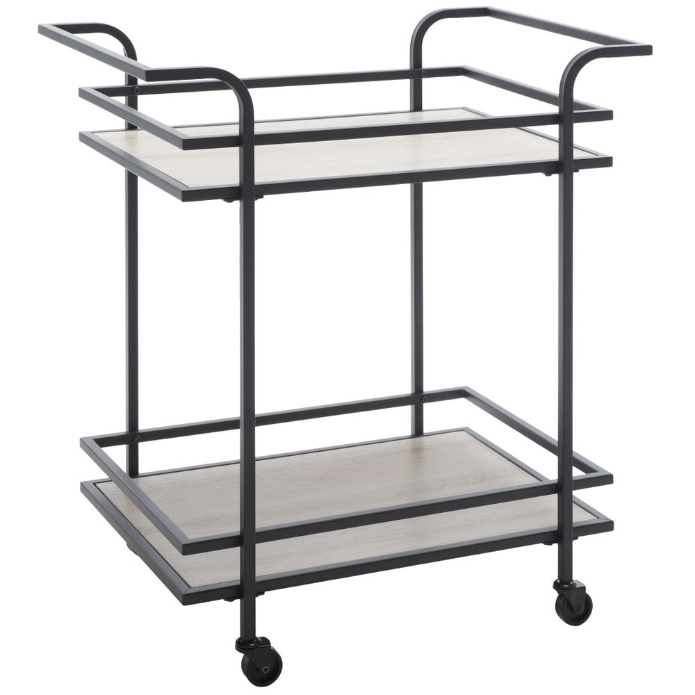 Lameris Stylish Two-Tier Bar Cart with Curved Handles for Elegant Entertaining and Storage Solutions