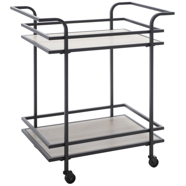 Lameris Stylish Two-Tier Bar Cart with Curved Handles for Elegant Entertaining and Storage Solutions