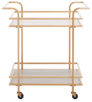 Lameris Stylish Two-Tier Bar Cart with Curved Handles for Elegant Entertaining and Storage Solutions