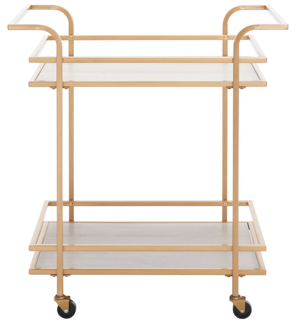 Lameris Stylish Two-Tier Bar Cart with Curved Handles for Elegant Entertaining and Storage Solutions