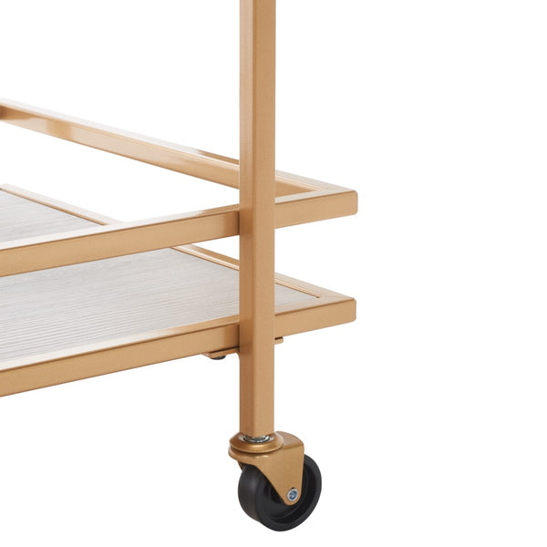 Lameris Stylish Two-Tier Bar Cart with Curved Handles for Elegant Entertaining and Storage Solutions