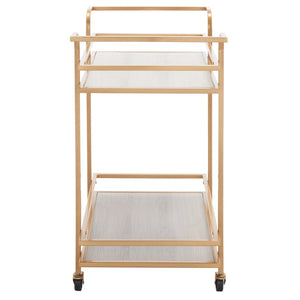 Lameris Stylish Two-Tier Bar Cart with Curved Handles for Elegant Entertaining and Storage Solutions