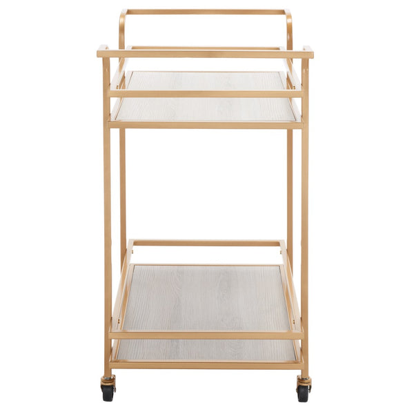 Lameris Stylish Two-Tier Bar Cart with Curved Handles for Elegant Entertaining and Storage Solutions