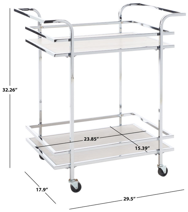Lameris Stylish Two-Tier Bar Cart with Curved Handles for Elegant Entertaining and Storage Solutions