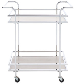 Lameris Stylish Two-Tier Bar Cart with Curved Handles for Elegant Entertaining and Storage Solutions